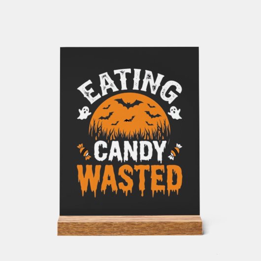 Eten van snoep verspilde Halloween-ontwerp_1 Acryl Bord (Voorkant)