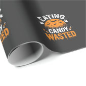 Eten van snoep verspilde Halloween-ontwerp_1 Cadeaupapier (Rol Hoek)