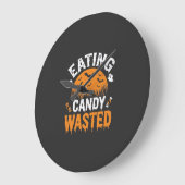 Eten van snoep verspilde Halloween-ontwerp_1 Grote Klok (Hoek)