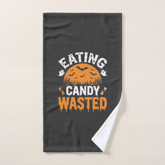 Eten van snoep verspilde Halloween-ontwerp_1 Handdoek (Handdoek)