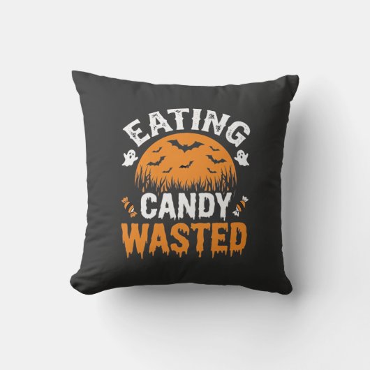 Eten van snoep verspilde Halloween-ontwerp_1 Kussen (Voorkant)