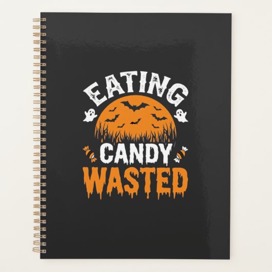 Eten van snoep verspilde Halloween-ontwerp_1 Planner (Voorkant)
