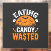 Eten van snoep verspilde Halloween-ontwerp_1 Raamsticker (Vel 2)