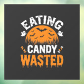 Eten van snoep verspilde Halloween-ontwerp_1 Raamsticker (Vel 3)