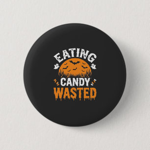 Eten van snoep verspilde Halloween-ontwerp_1 Ronde Button 5,7 Cm
