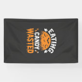 Eten van snoep verspilde Halloween-ontwerp_1 Spandoek (Horizontaal)