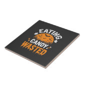 Eten van snoep verspilde Halloween-ontwerp_1 Tegeltje (Zijkant)