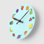 Eten voor denken_volledig Fruity_light blue Ronde Klok (Hoek)