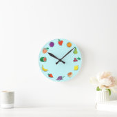 Eten voor denken_volledig Fruity_light blue Ronde Klok (Huis)