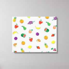Eten voor denken_volledig Fruity_Pattern Canvas Afdruk