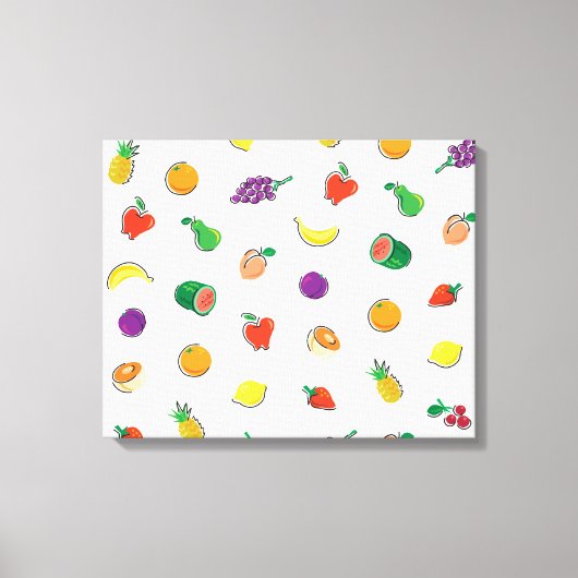 Eten voor denken_volledig Fruity_Pattern Canvas Afdruk (Voorkant)