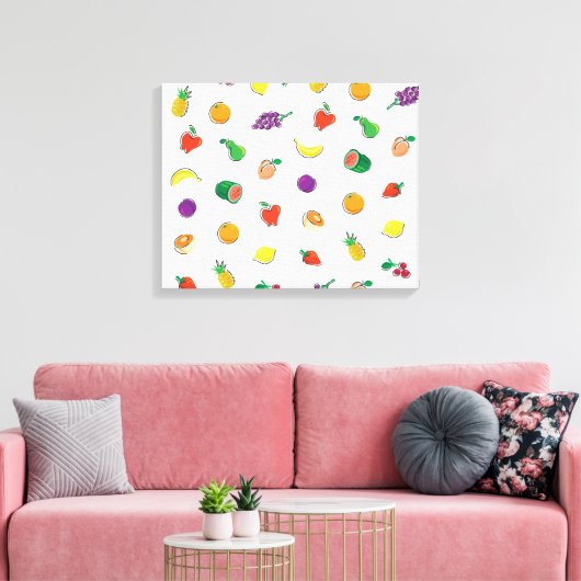 Eten voor denken_volledig Fruity_Pattern Canvas Afdruk (Insitu (Woonkamer))