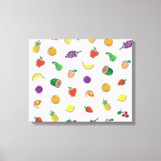 Eten voor denken_volledig Fruity_Pattern Canvas Afdruk (Voorkant)