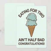 Eten voor twee is niet half zo slecht Funny Ice Cr Kaart (Voorkant / Achterkant)