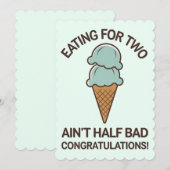 Eten voor twee is niet zo slecht Grappig ijs Kaart (Voorkant / Achterkant)