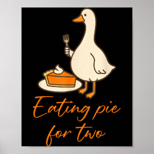 Eten voor twee Thanksgiving Zwangerschapsaankondig Poster