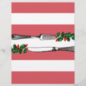 Eten Wijn Brick Kerst Vakantie Menu Letterhead (Achterkant)