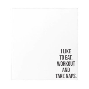 Eten, Workout en Naps nemen - Funny Novelty Workou Notitieblok