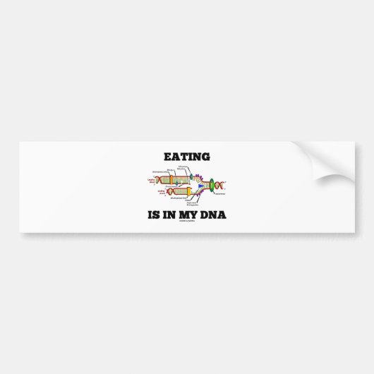Eten zit in mijn DNA (DNA Replication Humor) Bumpersticker (Voorkant)