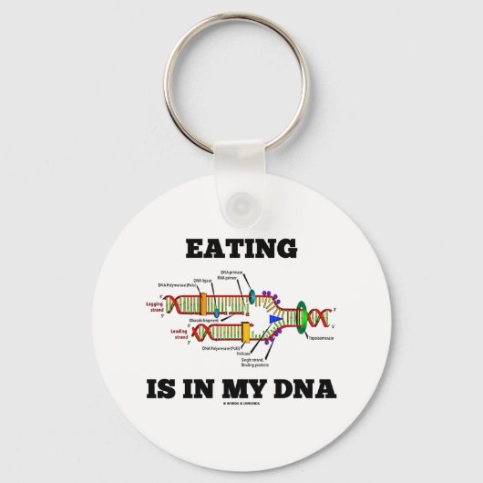 Eten zit in mijn DNA (DNA Replication Humor) Sleutelhanger (Voorkant)