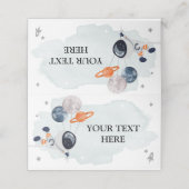 Etententstof ruimtetunaut steraxy Shower-naam Plaatskaartje (Buitenkant ongevouwen)