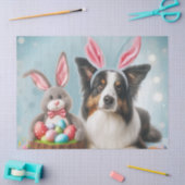 Eter Bunny en Border Collie Dog Tissuepapier (Craft)