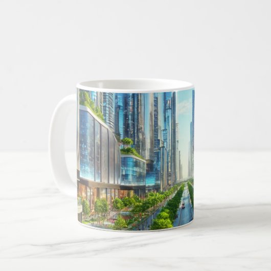 Eterity Metropolis - futuristisch stadsbeeld Koffiemok (Voorkant links)