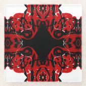 Eternal Abstract Red Black White Fluid Art Glazen Onderzetter (Voorkant)