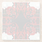 Eternal Abstract Red Black White Fluid Art Glazen Onderzetter (Achterkant)