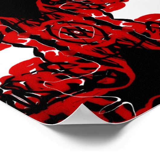 Eternal Abstract Red Black White Fluid Art Poster (Hoek)