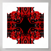 Eternal Abstract Red Black White Fluid Art Poster (Voorkant)