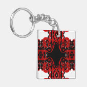 Eternal Abstract Red Black White Fluid Art Sleutelhanger (Voorkant Links)