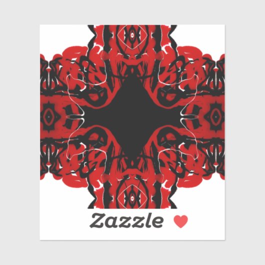 Eternal Abstract Red Black White Fluid Art Sticker (Vel)