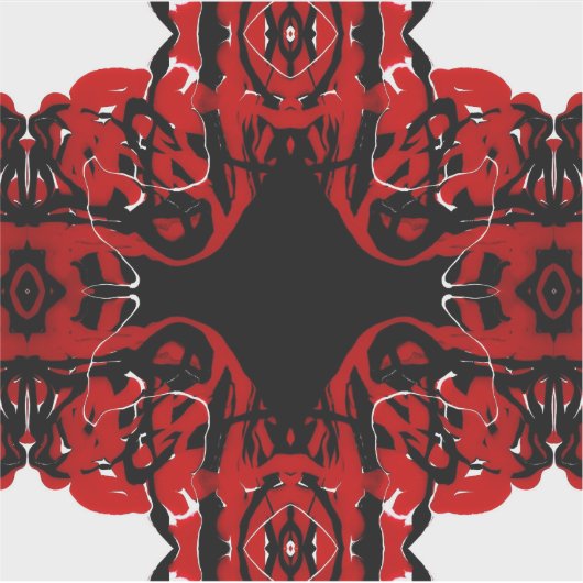 Eternal Abstract Red Black White Fluid Art Sticker (Voorkant)