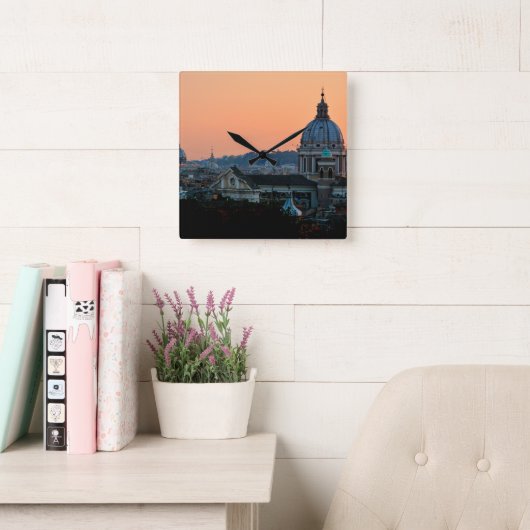 Eternal Beauty of Rome Vierkante Klok (Leeskamer)