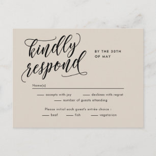 Eternal Bliss Editable Color RSVP Reply Kaart