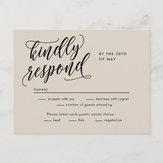 Eternal Bliss Editable Color RSVP Reply Kaart (Voorkant)