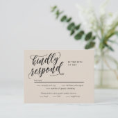 Eternal Bliss Editable Color RSVP Reply Kaart (Staand voorkant)