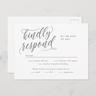 Eternal Bliss Editable Color RSVP Reply Kaart