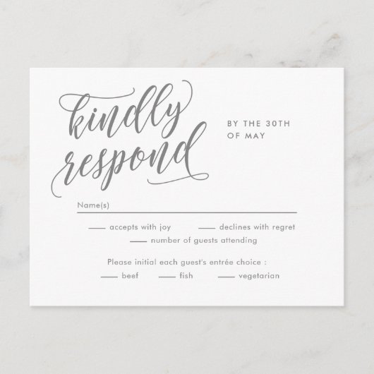 Eternal Bliss Editable Color RSVP Reply Kaart (Voorkant)