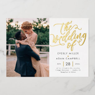 Eternal Bliss Real Folie Photo Wedding Invitation Folie Uitnodiging