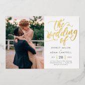 Eternal Bliss Real Folie Photo Wedding Invitation  Folie Uitnodiging (Voorkant)