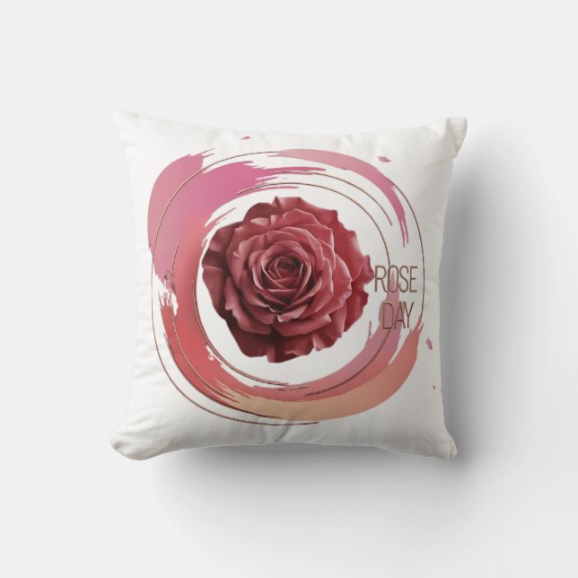 Eternal Bloom – A Rose Day Elegance Kussen (Voorkant)