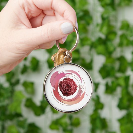 Eternal Bloom – A Rose Day Elegance Sleutelhanger (Hand)