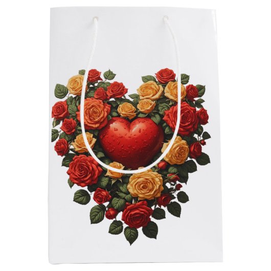 Eternal Bloom Rose Heart Medium Cadeauzakje (Voorkant)