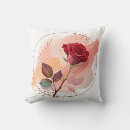Eternal Blush: A Modern Rose in Abstract Harmony Kussen