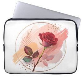Eternal Blush: A Modern Rose in Abstract Harmony Laptop Sleeve