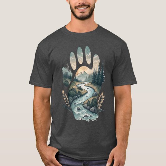Eternal Bond: Hand naar Paw River Connection T-shirt (Voorkant)
