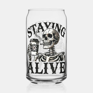 Eternal Brew: Skeleton Can Glass Blikvorm Glas