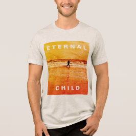 "Eternal Child" Oranje Sepia-fotomeisje in Waves Tri-Blend Shirt